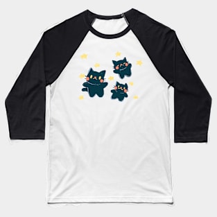 Funky Black Cats Baseball T-Shirt